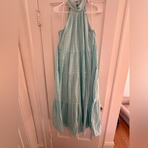 Trina Turk size medium sky blue tiered maxi dress